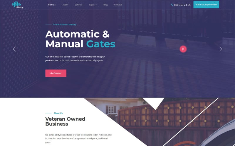 Ufency - Thème WordPress pour clôtures, portails et carports