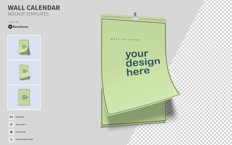 Download Мокап для продукта "Wall Calendar Template product mockup" / Wall Calendar Template product mockup - Мокап для продукта на тему графика wall,calendar,mockups,mockup,display,professional,screen,scene,2021,psd,smartobject,design,3d,placeit,frame