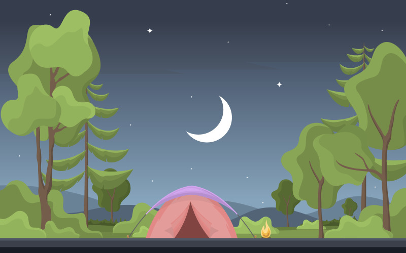 Camping Park Adventure - Illustratie