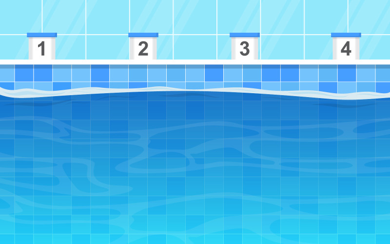 Download Иллюстрация "Holiday Summer Pool - Illustration" / Holiday Summer Pool - Illustration - Иллюстрация на тему графика swimming,pool,summer,holiday,healthy,sport,cartoon,illustration,vector,background,water,poolside,outdoor,shadow,design,relax,spa,competition,vacation,scene