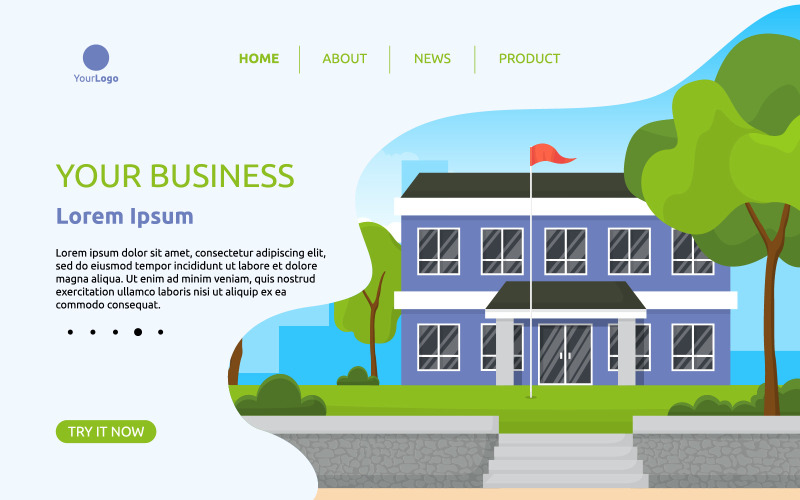 Download Иллюстрация "Night Education Building - Illustration" / Night Education Building - Illustration - Иллюстрация на тему графика school,education,building,night,outdoor,landscape,cartoon,illustration,vector,high,college,exterior,middle,flat,entrance,front,study,art,city,grass