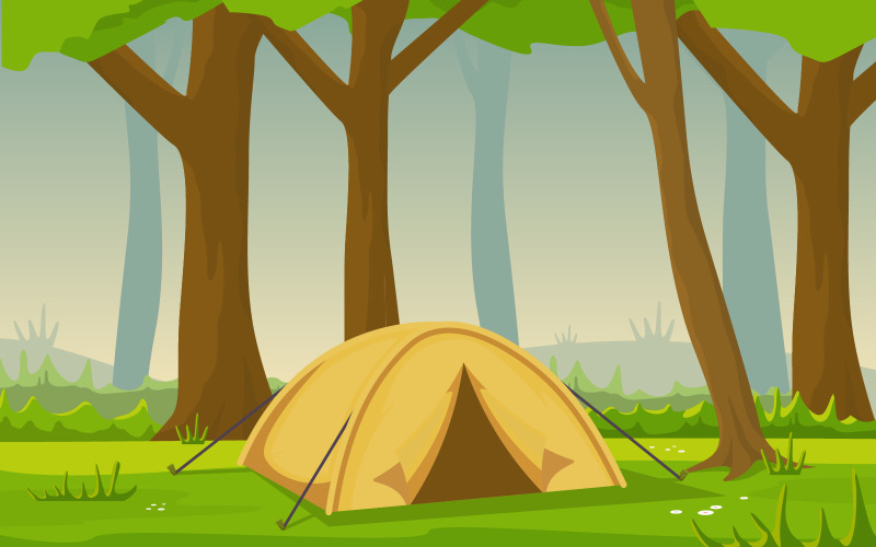 Park Woods Camping - ilustrace