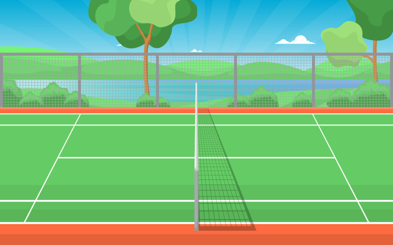Download Иллюстрация "Sport Game Recreation - Illustration" / Sport Game Recreation - Illustration - Иллюстрация на тему графика outdoor,tennis,court,sport,game,recreation,cartoon,nature,landscape,illustration,vector,field,strength,fun,athletic,returning,outside,healthy,active,practicing