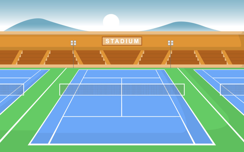 Stand de tennis extérieur - Illustration
