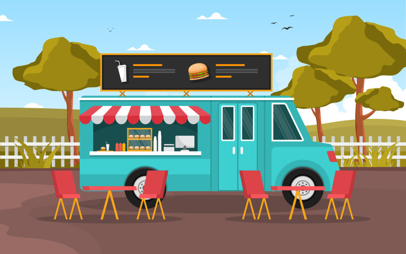 Burger Food Truck - Illustrazione