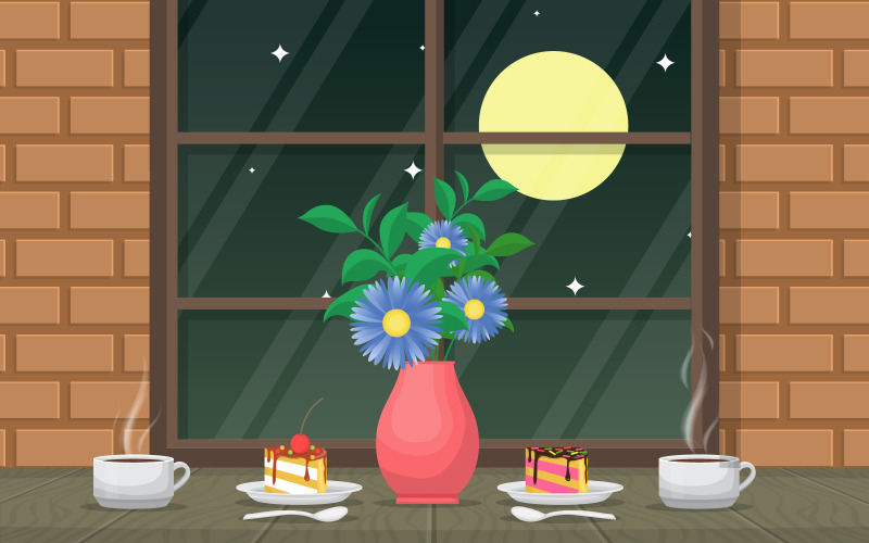 Cake Coffee Cafe - Ilustração