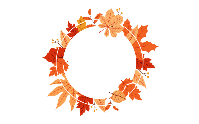 Download Иллюстрация "Circle Frame Card - Illustration" / Circle Frame Card - Illustration - Иллюстрация на тему графика autumn,fall,season,leaf,greeting,invitation,circle,frame,background,bouquet,vector,illustration,card,border,floral,natural,brochure,leaflet,online,layout