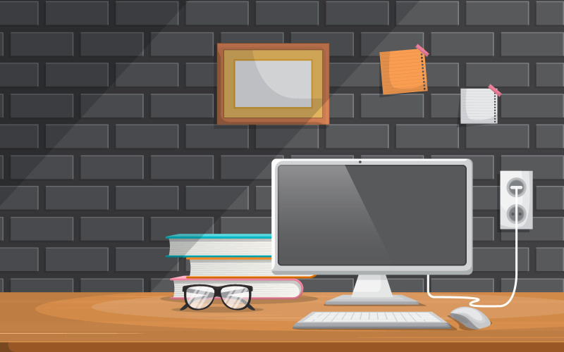 Download Иллюстрация "Coffee Dark  Background - Illustration" / Coffee Dark  Background - Illustration - Иллюстрация на тему графика cup coffee,table,cafe,restaurant,dark,background,illustration,vector,cake,snack,french,fries,spoon,ketchup,saucer,pot,sweet,design,flat,style