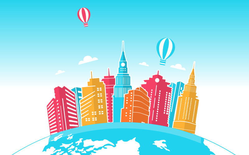 Skyscraper City Travel - ilustracja