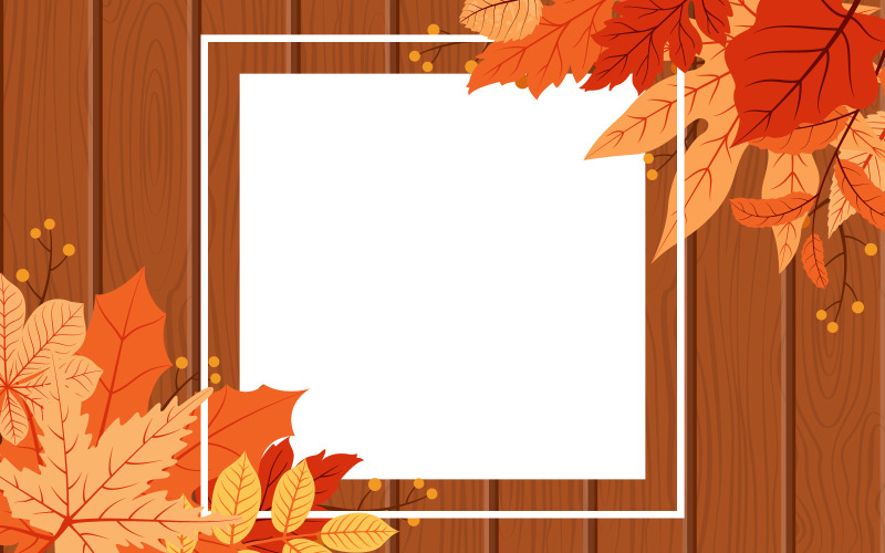 Download Иллюстрация "Square Card Bouquet - Illustration" / Square Card Bouquet - Illustration - Иллюстрация на тему графика autumn,fall,season,leaf,greeting,invitation,card,wood,background,bouquet,vector,illustration,frame,border,floral,natural,brochure,leaflet,online,layout