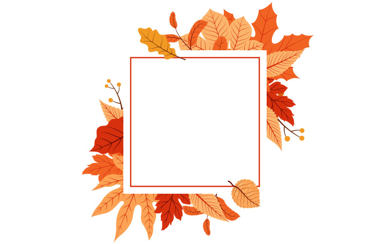 Download Иллюстрация "Square Frame Bouquet - Illustration" / Square Frame Bouquet - Illustration - Иллюстрация на тему графика autumn,fall,season,leaf,greeting,invitation,square,frame,background,bouquet,vector,illustration,card,border,floral,natural,brochure,leaflet,online,layout