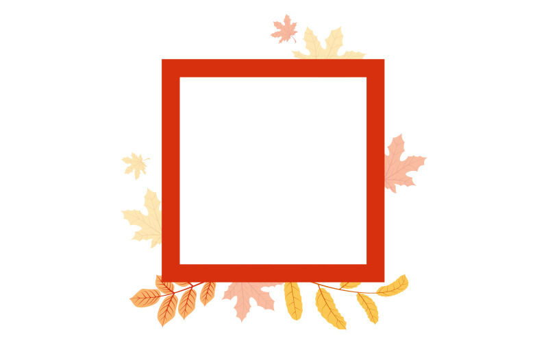 Download Иллюстрация "Square Frame Leaf - Illustration" / Square Frame Leaf - Illustration - Иллюстрация на тему графика autumn,fall,season,leaf,greeting,invitation,square,frame,background,bouquet,vector,illustration,card,border,floral,natural,brochure,leaflet,online,layout