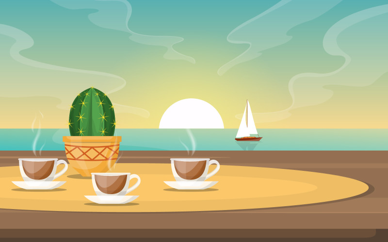 Vue du soir Teatime - Illustration