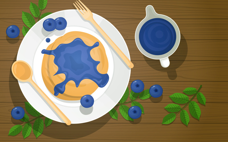 Download Иллюстрация "Blueberry Pancake Jam - Illustration" / Blueberry Pancake Jam - Illustration - Иллюстрация на тему графика pancake,blueberry,syrup,food,photography,jam,tasty,menu,table,vector,illustration,concept,design,yummy,delicious,eat,cafe,restaurant,gourmet,dish
