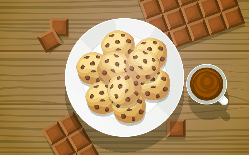 Download Иллюстрация "Chocolate Cookie Biscuit - Illustration" / Chocolate Cookie Biscuit - Illustration - Иллюстрация на тему графика chocolate,cookie,biscuit,food,photography,tasty,menu,table,vector,illustration,concept,design,yummy,delicious,eat,cafe,restaurant,gourmet,dish,meal