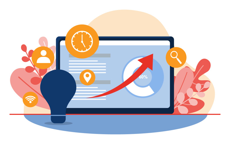 Digitální marketing Internet - ilustrace