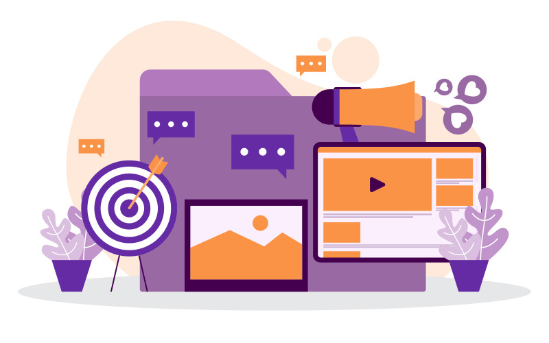 Förderung des digitalen Marketings - Illustration
