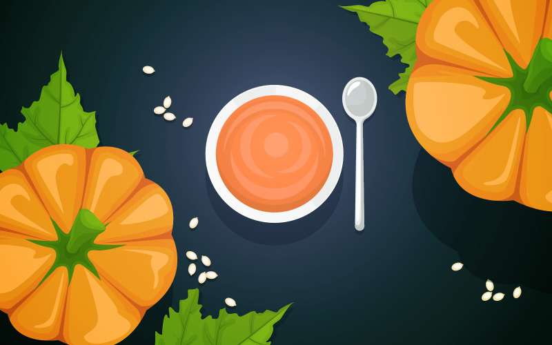 Lahodné dýňové menu - ilustrace