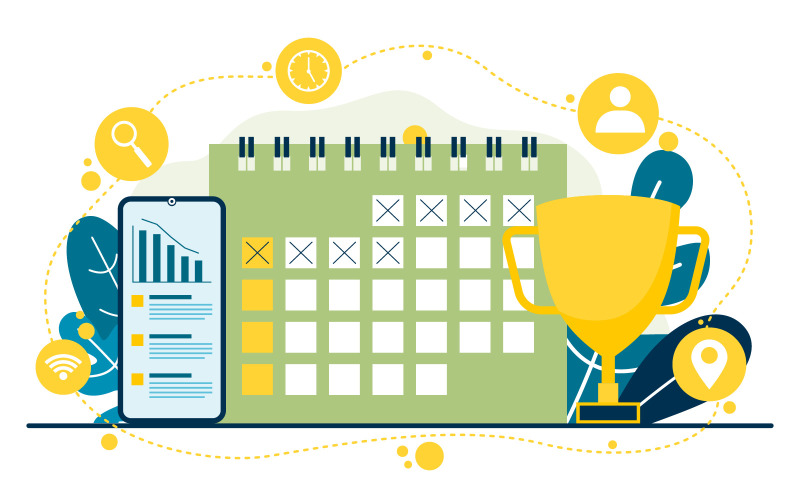 Download Иллюстрация "Mobile Digital Marketing - Illustration" / Mobile Digital Marketing - Illustration - Иллюстрация на тему графика bullseye,digital,marketing,commerce,mobile,web,analysis,design,illustration,vector,business,company,website,template,flat,page,banner,landing,concept,graphic