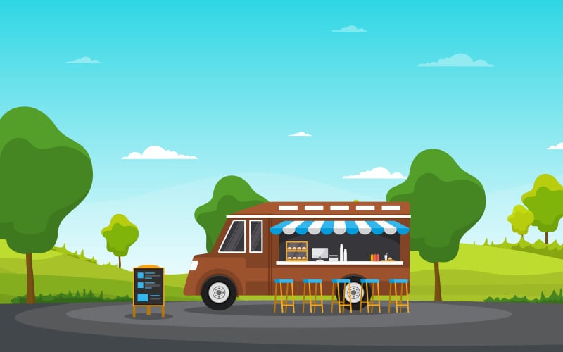 Park Food Truck - Illustratie
