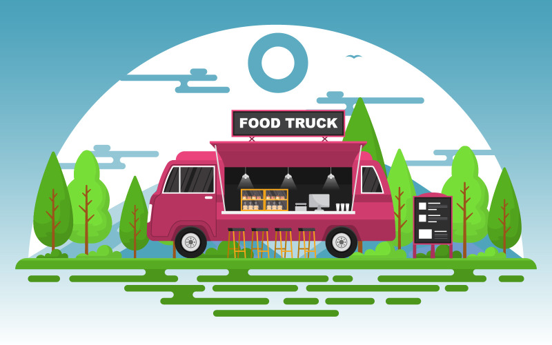 Download Иллюстрация "Street Shop Car - Illustration" / Street Shop Car - Illustration - Иллюстрация на тему графика food,truck,van,car,vehicle,street,shop,park,vector,illustration,merchant,delivery,design,service,outdoor,festival,business,event,vendor,hipster