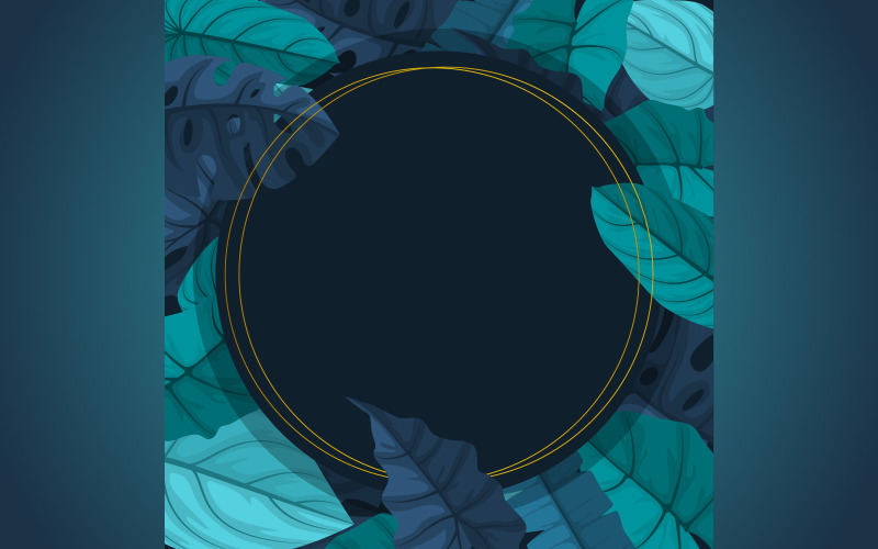 Download Иллюстрация "Circle Green Tropical - Illustration" / Circle Green Tropical - Illustration - Иллюстрация на тему графика circle,green,tropical,plant,summer,leaf,border,frame,background,vector,illustration,trendy,wedding,party,floral,design,nature,botanical,leaves,invitation