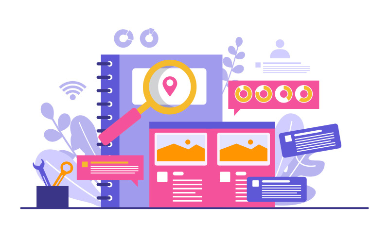 Download Иллюстрация "Design Web Page - Illustration" / Design Web Page - Illustration - Иллюстрация на тему графика people,build,website,design,web,page,project,development,illustration,vector,company,corporate,shop,online,business,money,loop,pin,location,peoples