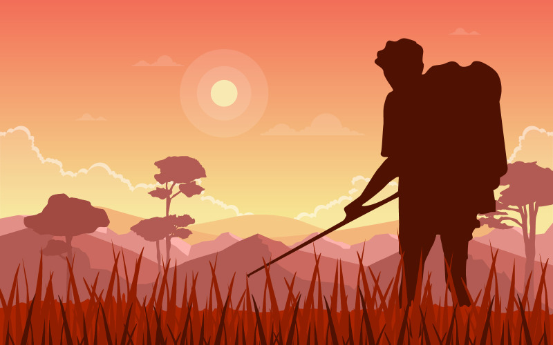Odla risfält - illustration
