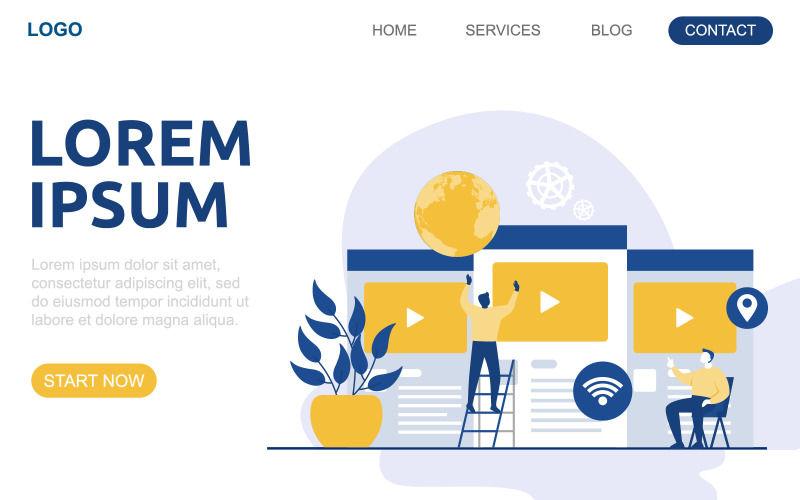 Download Иллюстрация "People Build Design - Illustration" / People Build Design - Illustration - Иллюстрация на тему графика people,build,website,design,web,page,project,development,illustration,vector,company,corporate,shop,online,business,money,world,globe,earth,play