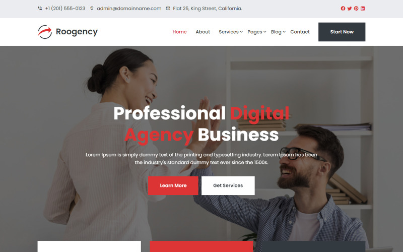 Roogency - Шаблон корпоративного бизнес-сайта