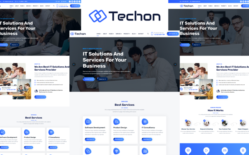 Techon - Modelo de site HTML5 para soluções e serviços de TI