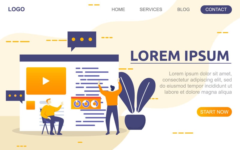 Download Иллюстрация "Website Design Page - Illustration" / Website Design Page - Illustration - Иллюстрация на тему графика people,build,website,design,web,page,project,development,illustration,vector,company,corporate,shop,online,business,money,mans,play,button,video