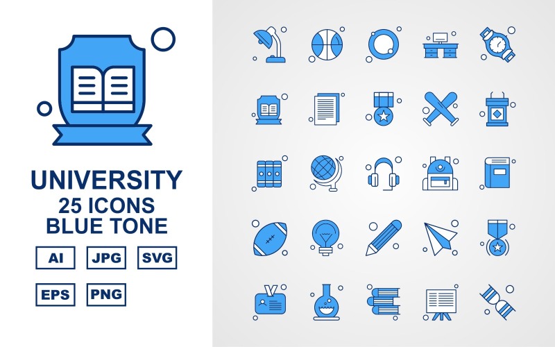 Download Набор иконок "25 Premium University Blue Tone Icon Set" / 25 Premium University Blue Tone Icon Set - Набор иконок на тему sports towel,globle,email,award,id card,test tube,book,board,dna,ball,swimming tube,office,hand watch,document,sport,rugby,icon,icons