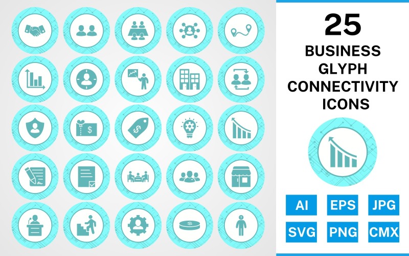 Download Набор иконок "25 Business Glyph Connectivity Icon Set" / 25 Business Glyph Connectivity Icon Set - Набор иконок на тему business set,file,icon,icons,glyph,vector,sign,symbol,pictogram,connectivity,business,office,shop,speech,decison making,route,handshake,management,working team