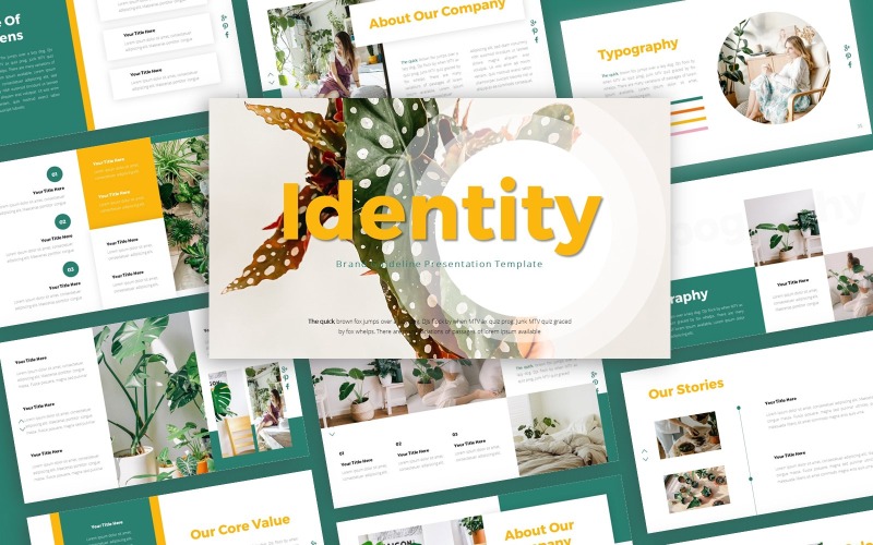 Modello PowerPoint di presentazione delle linee guida del marchio di identità