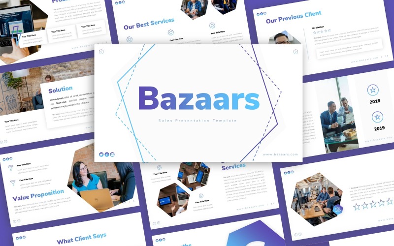Modello PowerPoint di presentazione delle vendite dei bazar