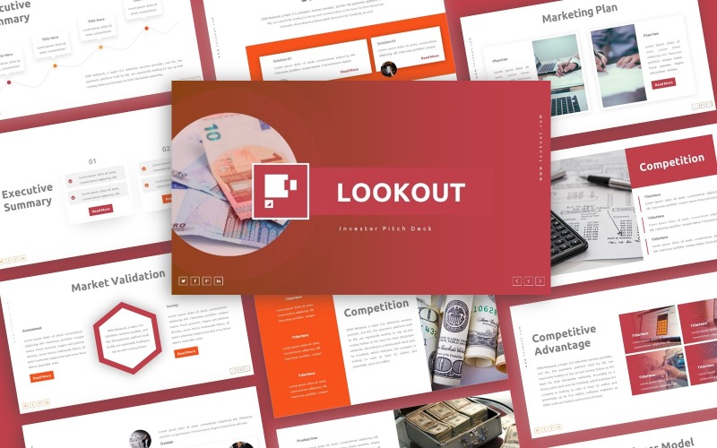 Plantilla de PowerPoint - presentación de la plataforma de lanzamiento de Lookout Investor