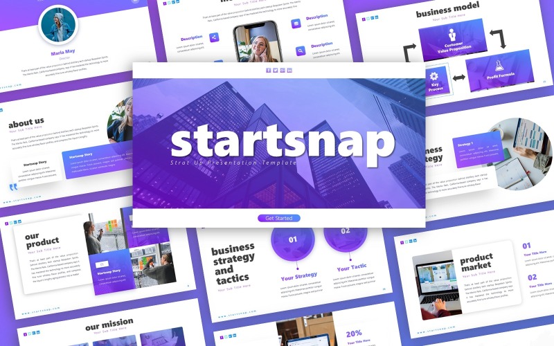 Starsnap Strat Up Presentatie PowerPoint-sjabloon