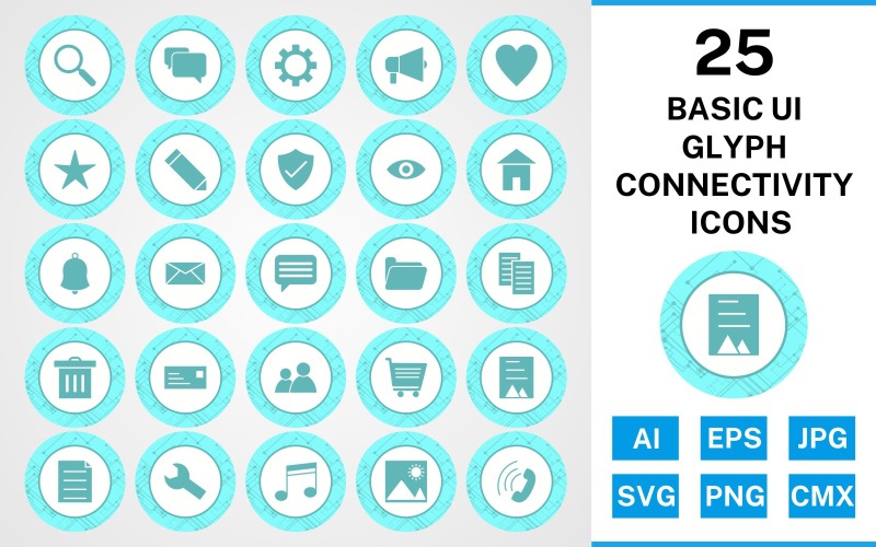 Download Набор иконок "25 Basic ui Glyph Connectivity Icon Set" / 25 Basic ui Glyph Connectivity Icon Set - Набор иконок на тему data set,file,icon,icons,glyph,vector,sign,symbol,pictogram,connectivity,basic ui,find,cart,users,chat,picture,document,trash,inbox,report