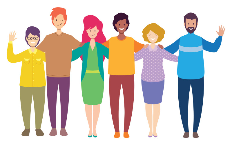 Friends on White - Illustration