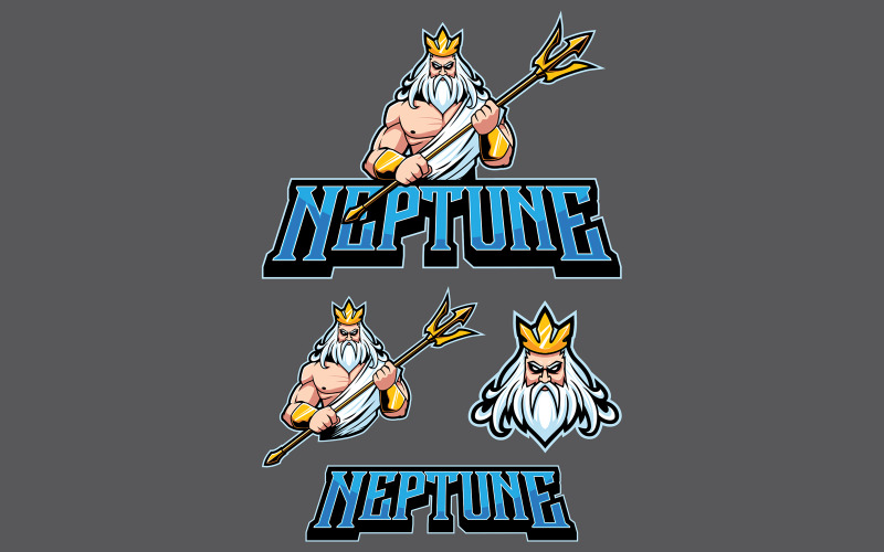 Mascote de Netuno - Ilustração