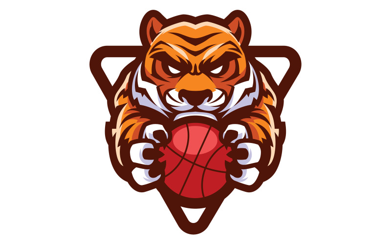 Mascote Tiger Basketball - Ilustração