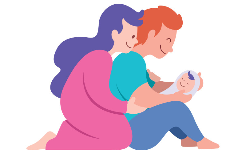 Download Иллюстрация "Newborn on White - Illustration" / Newborn on White - Illustration - Иллюстрация на тему графика baby,newborn,child,son,daughter,father,dad,daddy,male,man,mother,mom,mum,mummy,woman,female,family,parent,parenting,young