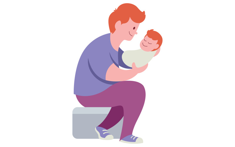 Papa Et Bebe Sur Blanc Illustration Templatemonster Papa Et Bebe Sur Blanc Illustration Templatemonster