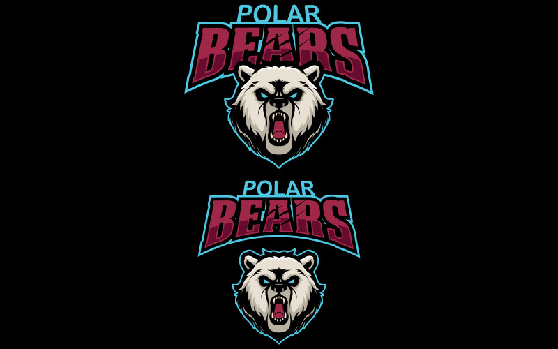 Download Иллюстрация "Polar Bears Mascot - Illustration" / Polar Bears Mascot - Illustration - Иллюстрация на тему графика bear,polar,polar bear,white,mascot,symbol,logo,team,sport,grizzly,monster,siberian,predator,animal,mammal,wildlife,angry,beast,wild,head