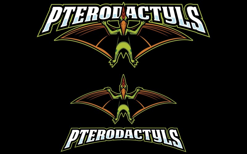Pterodactyls maskot - illüstrasyon