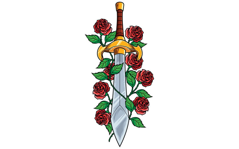 Svärd och rosor - Illustration