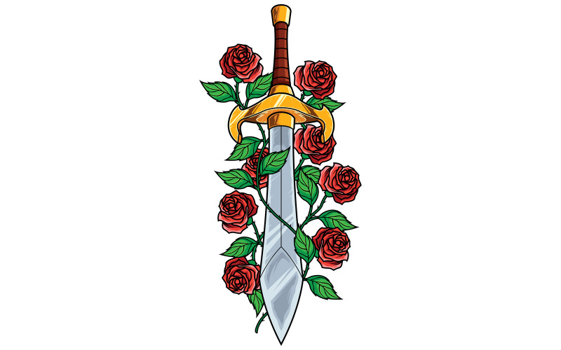 Sword and Roses - Illustration #144833 - TemplateMonster