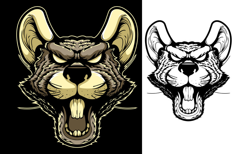 Tête de mascotte de rat - Illustration