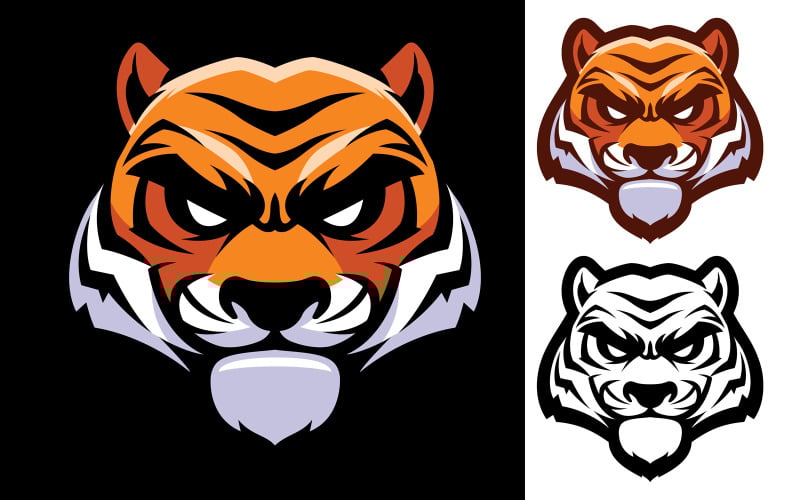 Download Иллюстрация "Tiger Head Mascot - Illustration" / Tiger Head Mascot - Illustration - Иллюстрация на тему графика mascot,tiger,head,face,sport,esport,team,animal,symbol,sign,logo,tournament,competition,championship,league,icon,aggressive,wild,strong,tough